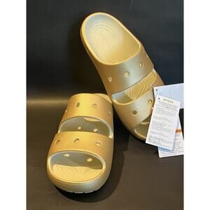 CROCS | Gold Metallic | Classic Slide Sandal | Size W9 M7 | NWT | No Box